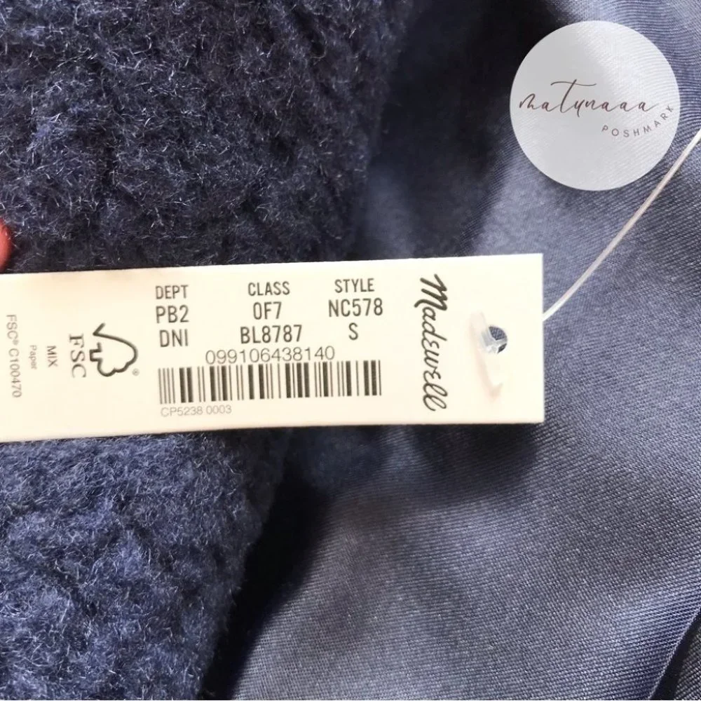 Madewell (Re)sourced Sherpa Teddy Coat in Dark Nightfall - Picture 4 of 5